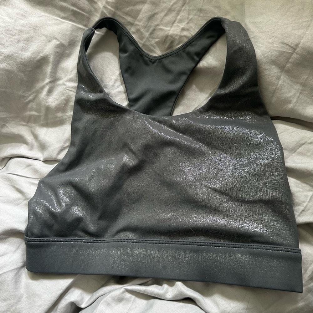 AllFenix Charcoal Metallic Sparkle Sports Bra (S)